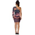 Ai Generated Swirl Space Design Fractal Light 3d Art Long Sleeve One Shoulder Mini Dress View4