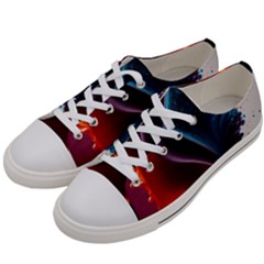 Ai Generated Swirl Splash Blaze Design Art Women s Low Top Canvas Sneakers