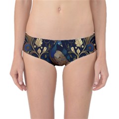 Peacock Plumage Bird Decorative Pattern Graceful Classic Bikini Bottoms by Ravend