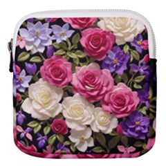 Ai Generated Roses Flowers Petals Bouquet Wedding Mini Square Pouch