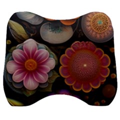 Ai Generated Floral Pattern Flowers Floral Velour Head Support Cushion