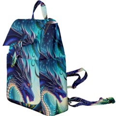 Ai Generated Dragon Fractal Art Texture Buckle Everyday Backpack by Ravend
