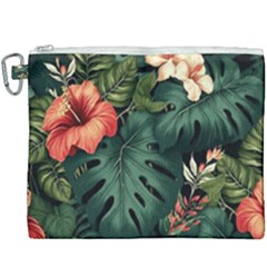 Flowers Monstera Foliage Tropical Jungle Drawing Canvas Cosmetic Bag (xxxl)