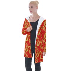 Background Ornamental Pattern Abstract Seamless Longline Hooded Cardigan by Ravend