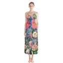 Captivating Watercolor Flowers Button Up Chiffon Maxi Dress View1