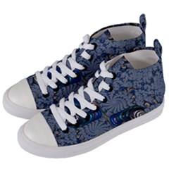 Fractal Background Pattern Texture Abstract Design Pattern Women s Mid-top Canvas Sneakers