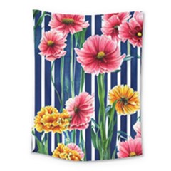 Charming And Cheerful Watercolor Flowers Medium Tapestry by GardenOfOphir