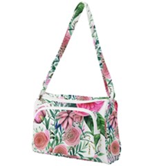 Captivating And Celestial Watercolor Flowers Front Pocket Crossbody Bag by GardenOfOphir