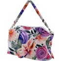 Country-chic Watercolor Flowers Canvas Crossbody Bag View2