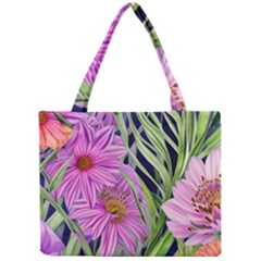 Cheerful Watercolors – Flowers Botanical Mini Tote Bag by GardenOfOphir