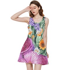 Captivating Watercolor Flowers Inside Out Racerback Dress by GardenOfOphir