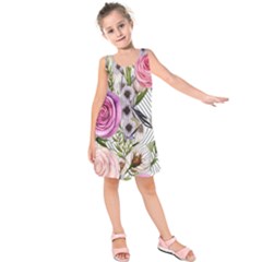 Summertime Blooms Kids  Sleeveless Dress by GardenOfOphir