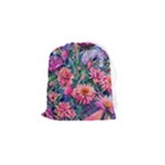 Retro Floral Drawstring Pouch (Small)