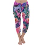 Retro Floral Capri Winter Leggings 