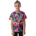 Retro Floral Kids  Short Sleeve Shirt