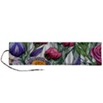 Watercolor Tropical Flowers Roll Up Canvas Pencil Holder (L)