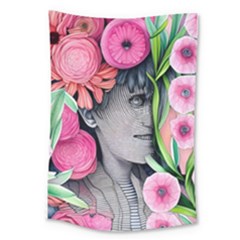 Aesthetics Tropical Flowers Large Tapestry by GardenOfOphir