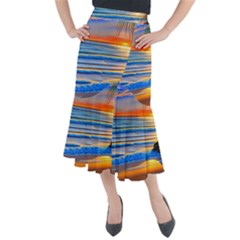 Tropical Sunset Midi Mermaid Skirt by GardenOfOphir