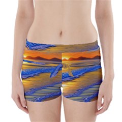 Waves Of Gold Boyleg Bikini Wrap Bottoms by GardenOfOphir