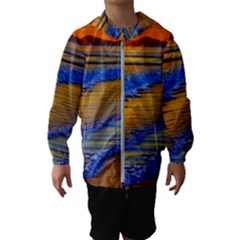 Waves Of Gold Kids  Hooded Windbreaker by GardenOfOphir