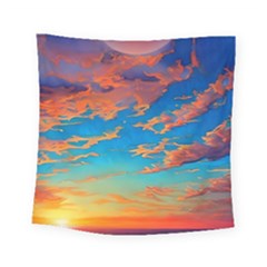 Waves Crashing On The Shore Square Tapestry (small) by GardenOfOphir