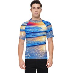 Ocean Sunset Men s Short Sleeve Rash Guard by GardenOfOphir