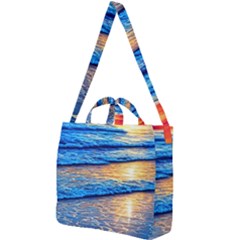 Ocean Sunset Square Shoulder Tote Bag by GardenOfOphir