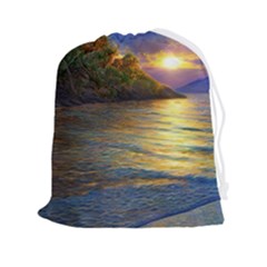 Sunset At The Surf Drawstring Pouch (2xl)