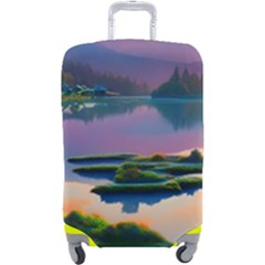 Astonishing Lake View Luggage Cover (large) by GardenOfOphir