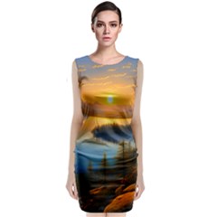 Distant Sunset Classic Sleeveless Midi Dress by GardenOfOphir