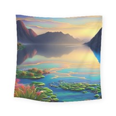 Breathtaking Sunset Square Tapestry (small) by GardenOfOphir