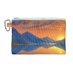 Glorious Sunset Canvas Cosmetic Bag (large) by GardenOfOphir