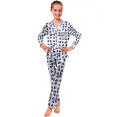 Happy Hound Funny Cute Gog Pattern Kid s Satin Long Sleeve Pajamas Set by dflcprintsclothing