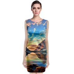 Portentous Sunset Classic Sleeveless Midi Dress by GardenOfOphir