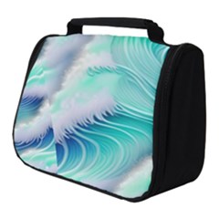 Stunning Pastel Blue Ocean Waves Full Print Travel Pouch (small) by GardenOfOphir