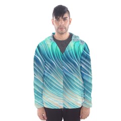 Pastel Ocean Waves Men s Hooded Windbreaker by GardenOfOphir