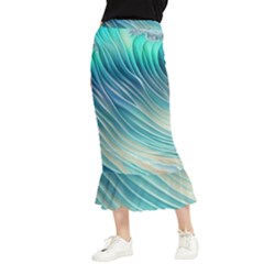 Pastel Ocean Waves Maxi Fishtail Chiffon Skirt by GardenOfOphir