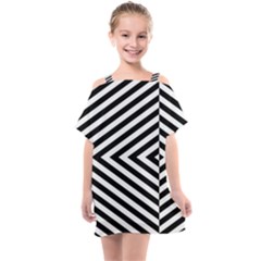 Abstract Lines Pattern Art Design Background Kids  One Piece Chiffon Dress