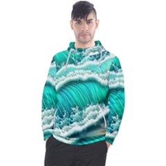 Ocean Waves Design In Pastel Colors Men s Pullover Hoodie by GardenOfOphir