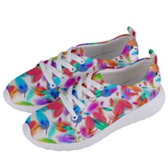 Feathers Pattern Background Colorful Plumage Women s Lightweight Sports Shoes