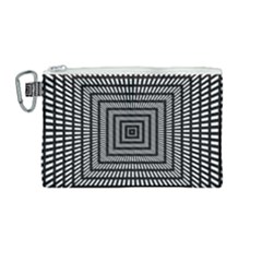 Focus Squares Optical Illusion Background Pattern Canvas Cosmetic Bag (medium)