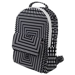 Focus Squares Optical Illusion Background Pattern Flap Pocket Backpack (small)