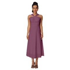 Twilight Lavender Purple	 - 	sleeveless Cross Front Cocktail Midi Chiffon Dress by ColorfulDresses