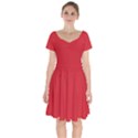 Amaranth Red	 - 	Short Sleeve Bardot Dress View1