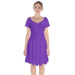 Grape Purple	 - 	short Sleeve Bardot Dress