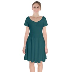 Warm Blackish Green	 - 	short Sleeve Bardot Dress