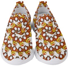 Owl Animal Bird Nature Feather Eyes Plumage Kids  Slip On Sneakers by Ravend
