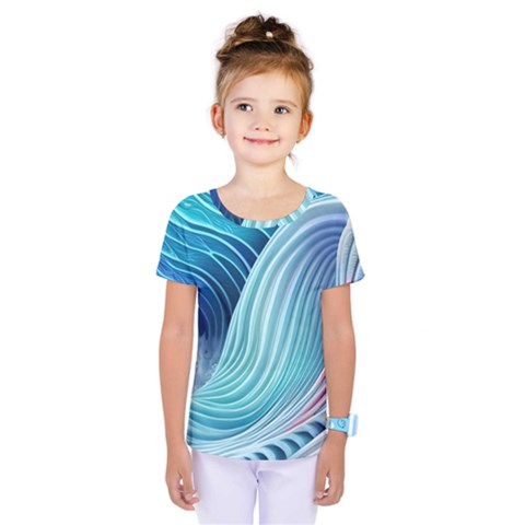 Ocean Waves Pastel Kids  One Piece Tee by GardenOfOphir