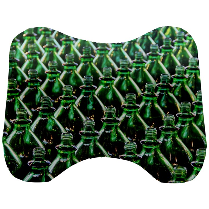 Bottles Green Drink Pattern Soda Refreshment Head Support Cushion