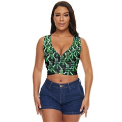 Bottles Green Drink Pattern Soda Refreshment Women s Sleeveless Wrap Top